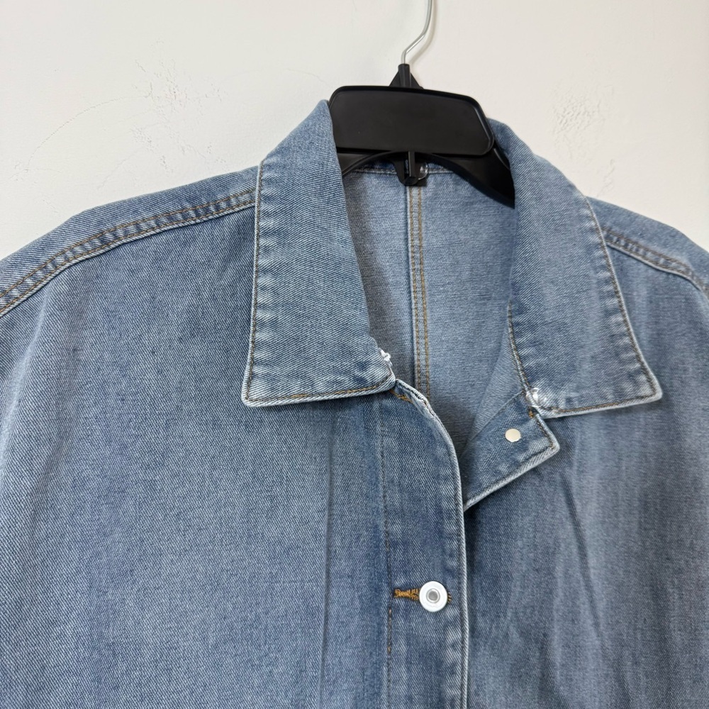 Vintage Aesthetic Oversized Blue Utility Vest XL Large Cargo Pockets - Picture 4 of 7